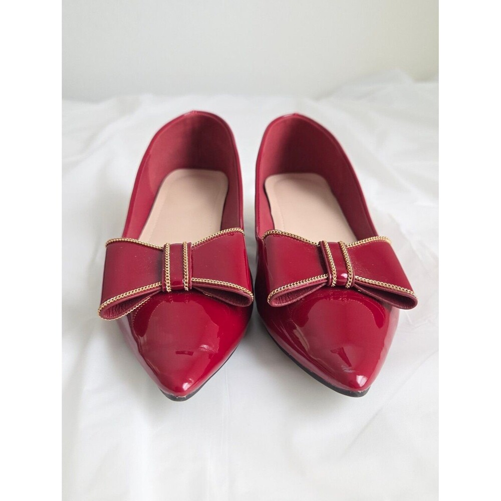Women's Chunky Low Block Heel Pumps Red Size 8